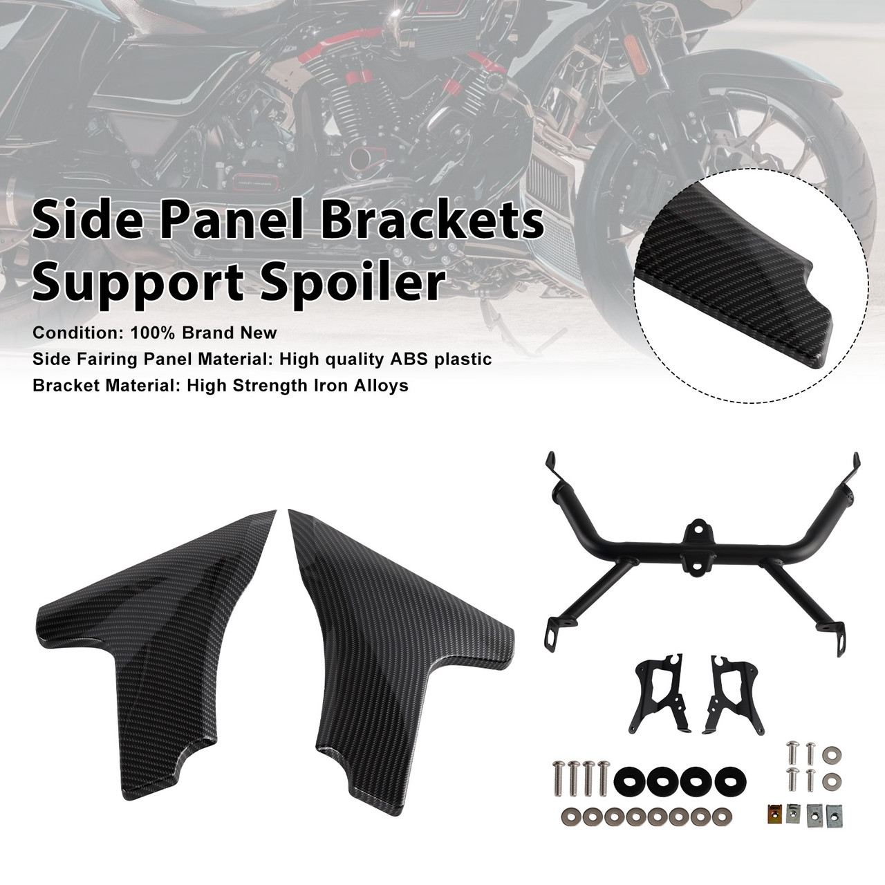 2023-2025 CVO 121 117 Road Glide FLTRXSE Side Panel Brackets Support Spoiler Carbon Generic