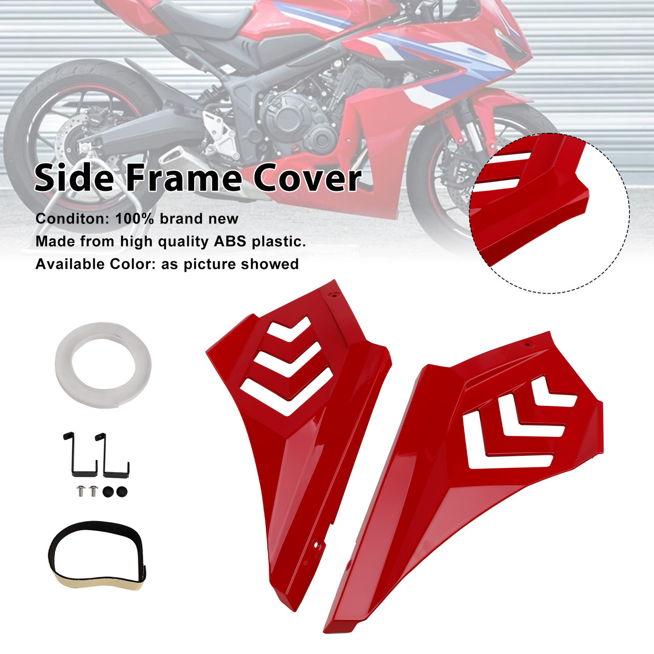 2024-2025 Honda CBR650R Side Frame Cover Red Generic