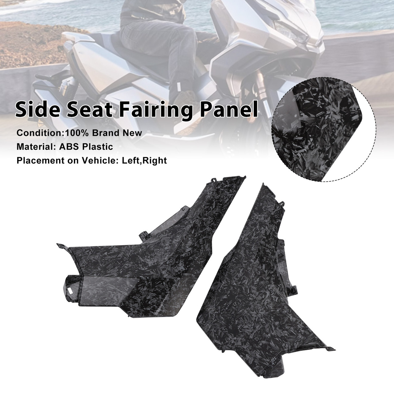 2022-2025 Honda ADV 350 Side Seat Fairing Panel Carbon Generic