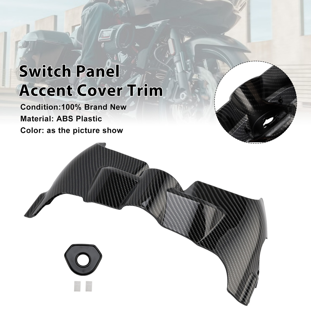 2023-2025 Harley Touring Electra Street Glide Switch Panel Accent Cover Trim Carbon Generic