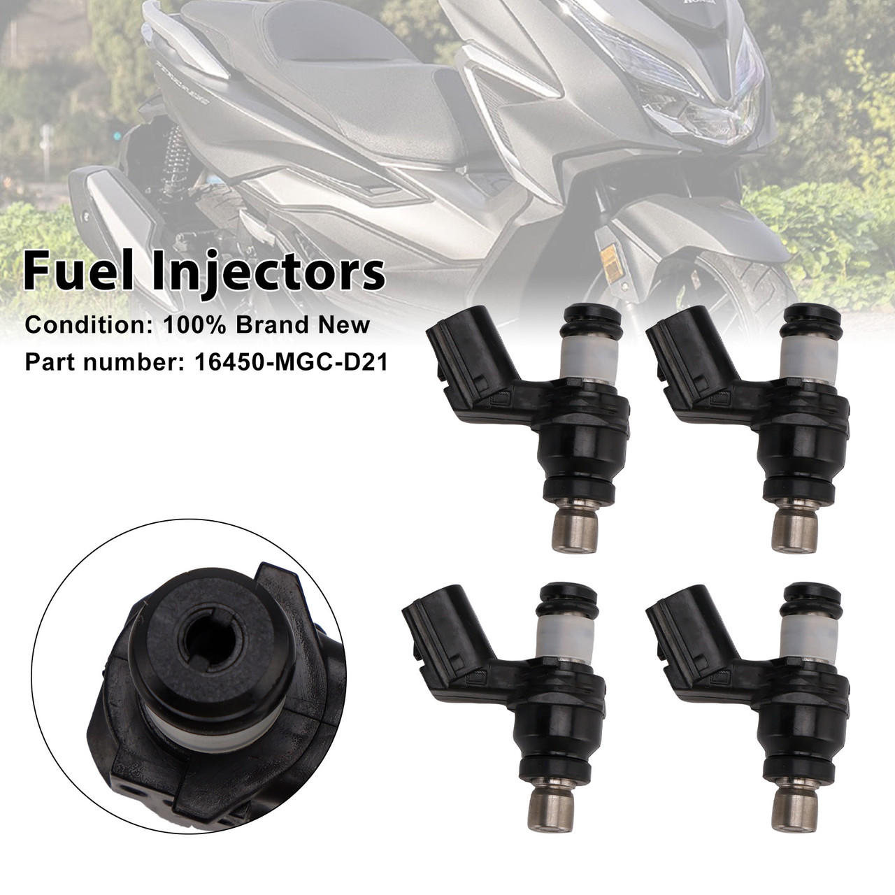 2013-2017 Honda NSS300 CB1100 CTX1300 4PCS Fuel Injectors 16450-MGC-D21 Generic
