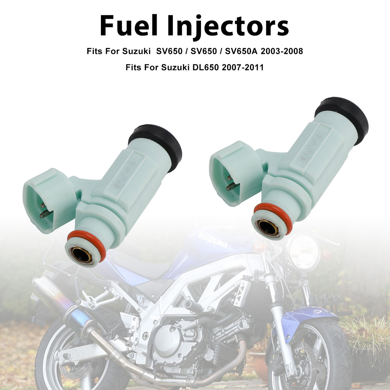 2007-2011 Suzuki DL650 2PCS Fuel Injectors 15710-27G00 Generic