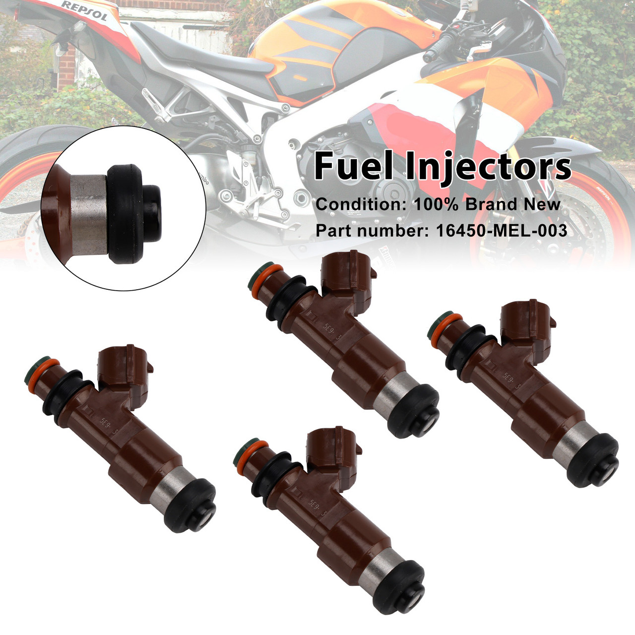 2004-2007 Honda CBR1000RR 4PCS Fuel Injectors 16450-MEL-003 Generic