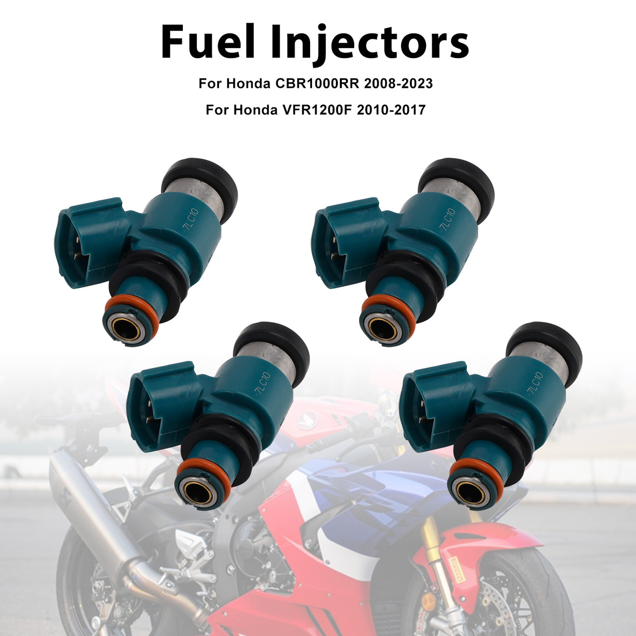 2008-2023 Honda CBR1000RR VFR1200F 4PCS Fuel Injectors 16450-MFL-003 Generic
