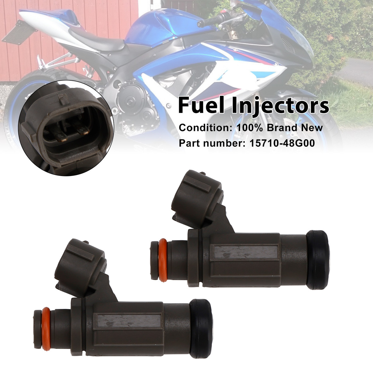 2006-2019 Suzuki Boulevard M109R C109R M90 GSX-R600 2PCS Fuel Injectors 15710-48G00 Generic