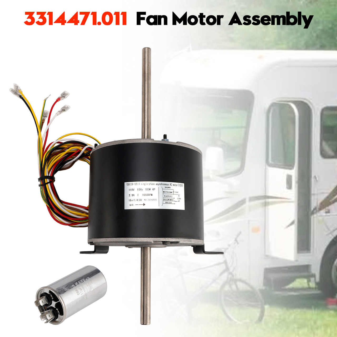 3314471.011 Fan Motor Assembly for Dometic Penguin II Replaces GENTEQ F48AE48A61