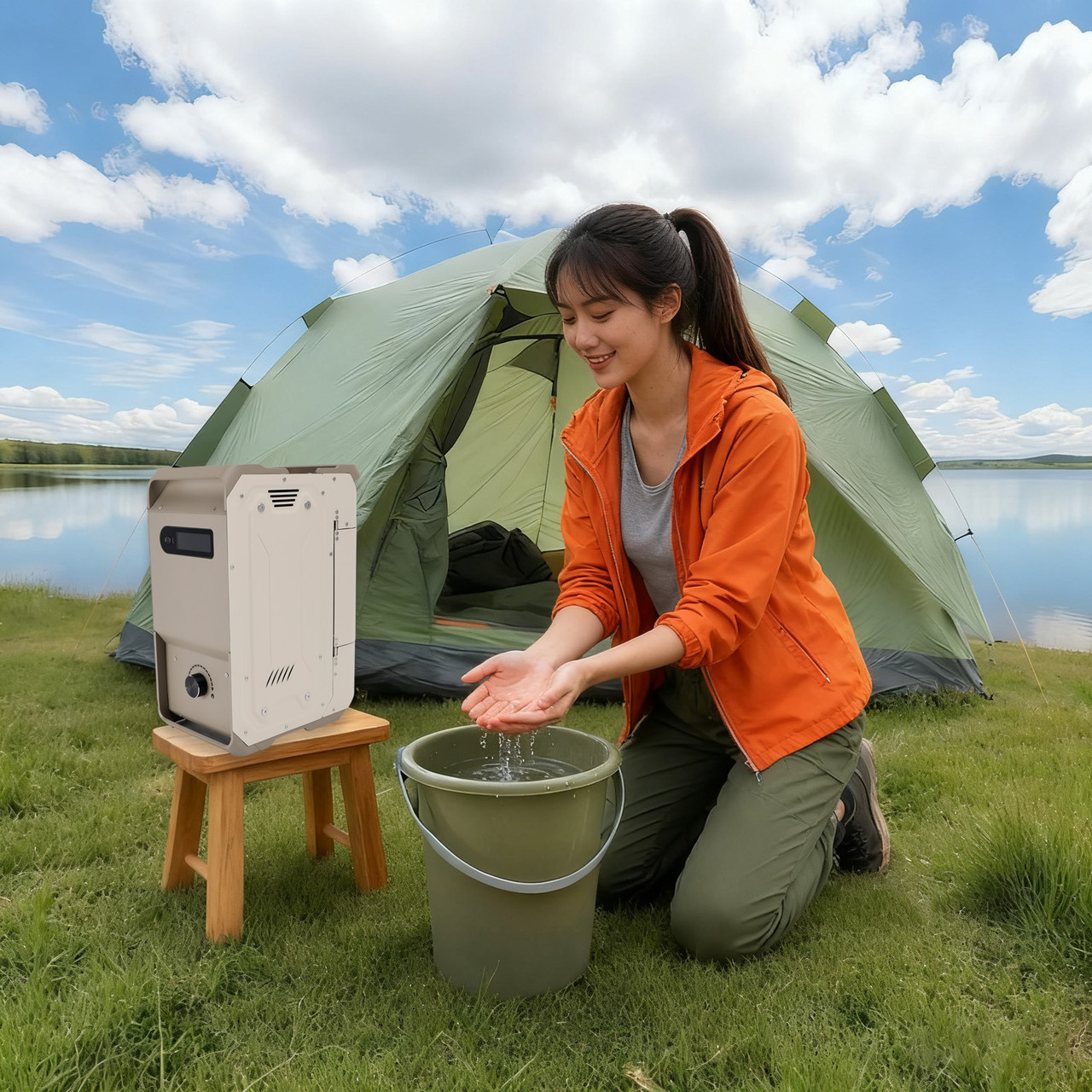 Portable Water Heater For RV Camping 7800mAh 3.3h Rechargeable Battery Outdoor Camping Cleaning