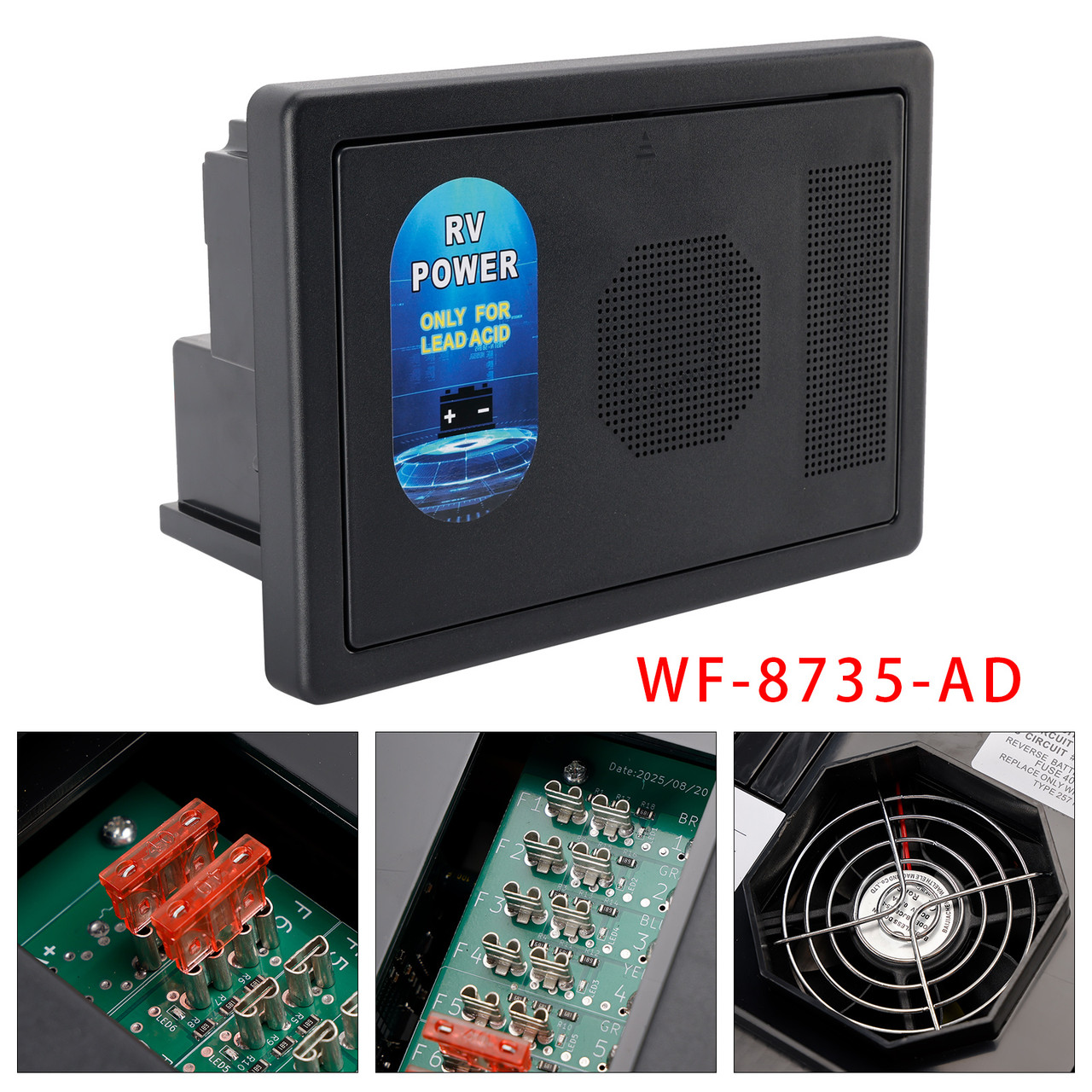 WF-8735-AD RV Converter Charger 30 Amp Power Center Support Auto Detect,35 Amp DC Output,wf-8735 Battery Charger For RV,Camper,Caravans,Travel Trailer