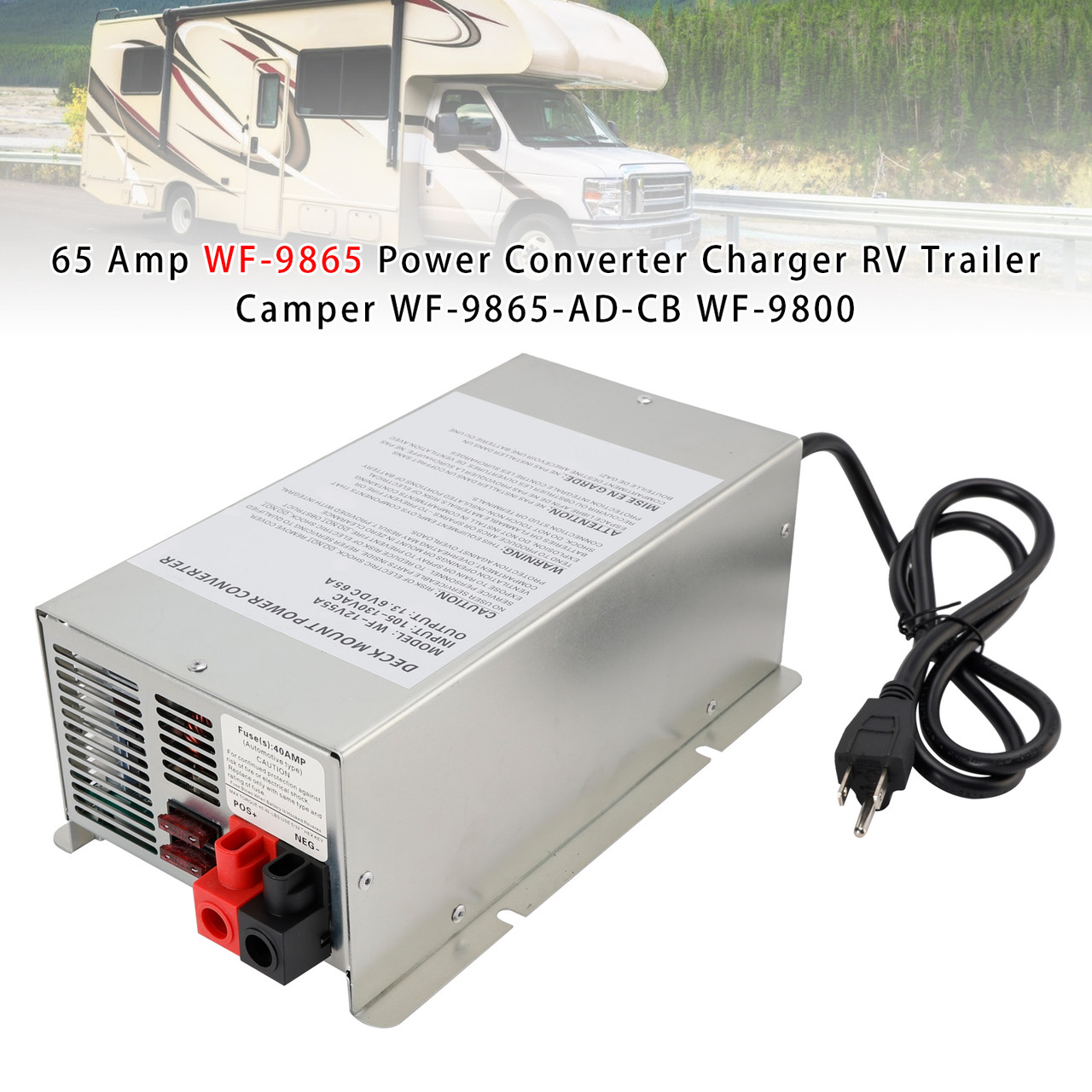 65 Amp WF-9865 Power Converter Charger RV Trailer Camper WF-9865-AD-CB WF-9800