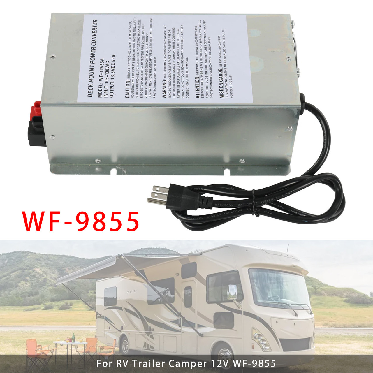 Converter 55 Amp Power Converter Charger For RV Trailer Camper 12V WF-9855
