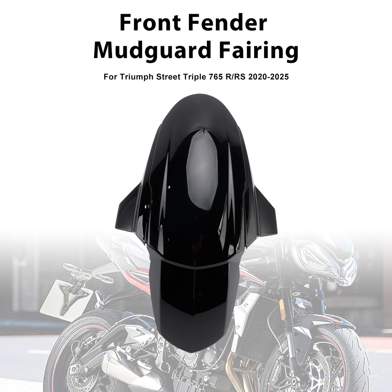 2020-2025 Triumph Street Triple 765 R/RS Front Fender Mudguard Fairing Black Generic
