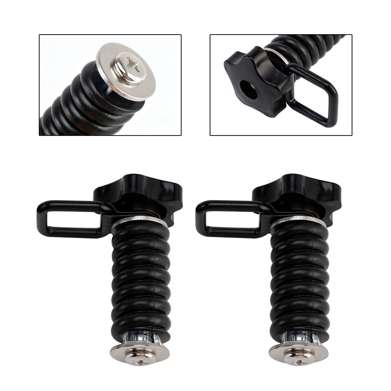 2X Tie Down Anchor With D-Ring 1" Black Black For Polaris Rzr 570 800 900 1000