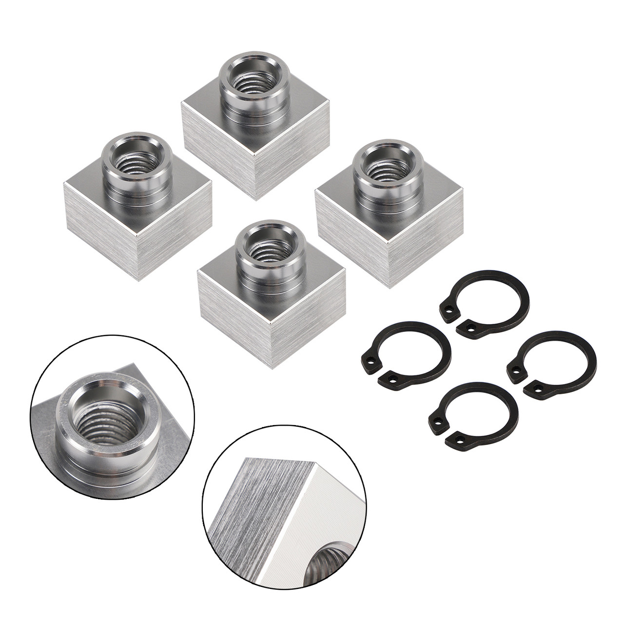 4X Snowmobile Trailer Insert Nut & Snap Ring Kit 04414 03400 For Triton Xt & Lt