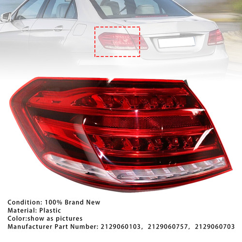 2013-2015 Mercedes-Benz E-CLASS W212 SEDAN FACELIFT Left Side LED Outer Rear Tail Light Brake Lamp Generic