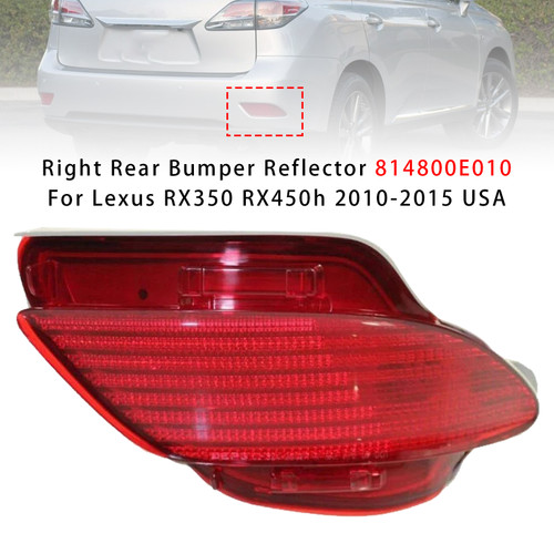 2010-2015 Lexus RX350 Base/ F Sport/ Sportdesign Right Rear Bumper Reflector 814800E010 Red Generic