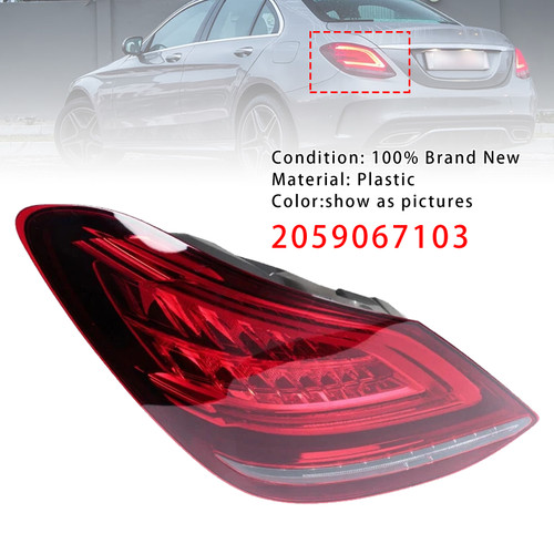 2019-2021 Mercedes Benz W205 C300 Left LED Rear Tail Light Brake Lamp 2059067103 Generic