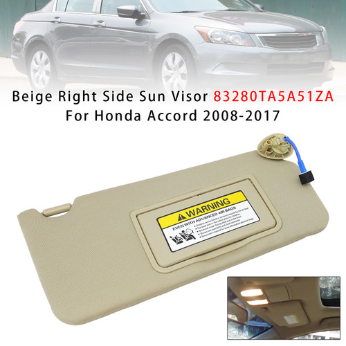 2008-2017 Honda Accord Beige Right Side Sun Visor 83280TA5A51ZA Generic
