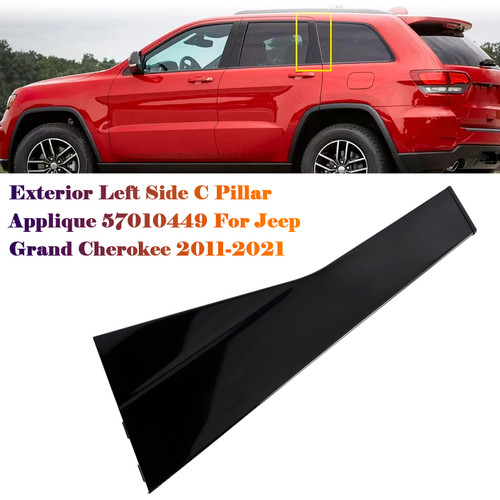 2011-2022 Jeep Grand Cherokee/ WK Exterior Left Side C Pillar Applique 57010449 Generic