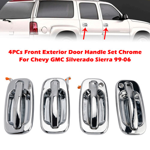 2002-2006 Cadillac Escalade ESV EXT 4PCs Front Exterior Door Handle Set Chrome 15745149 Generic