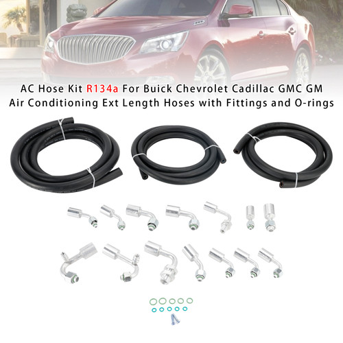 AC Hose Kit R134a For Buick Chevrolet Cadillac GMC GM Air Conditioning Ext Length Hoses