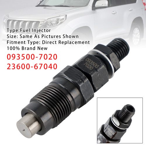 Hilux Surf Prado 1KZ-TE 3.0 L 1Pcs Fuel Injector 093500-7020 23600-67040 Generic
