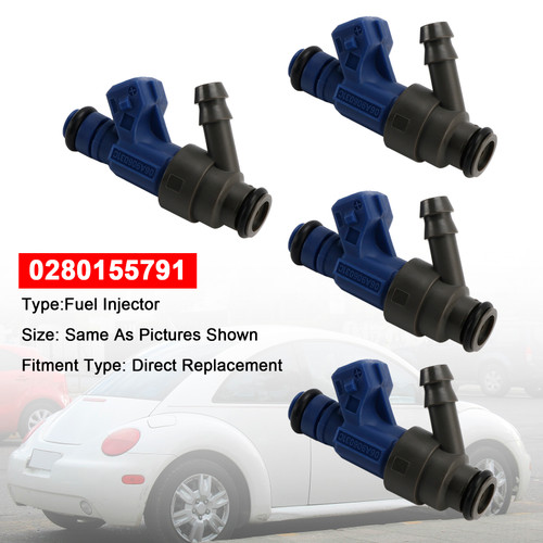1998-2001 Volkswagen Beetle Golf Jetta 4Pcs Fuel Injector 0280155791 Generic