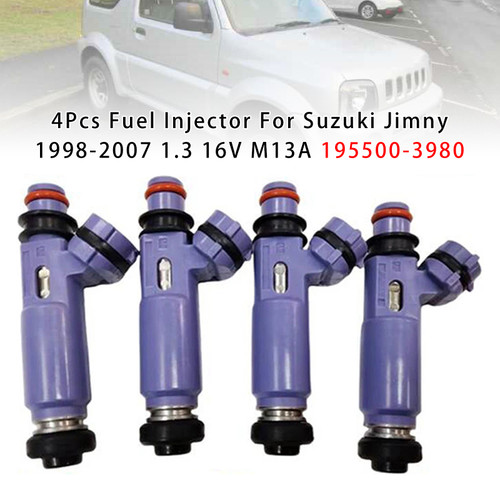 1998-2007 Suzuki Jimny 1.3 16V M13A 60KW 4Pcs Fuel Injector 195500-3980 Generic