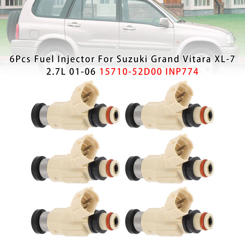 2002-2006 Suzuki XL-7 2.7L 6Pcs Fuel Injector 15710-52D00 INP774 Generic