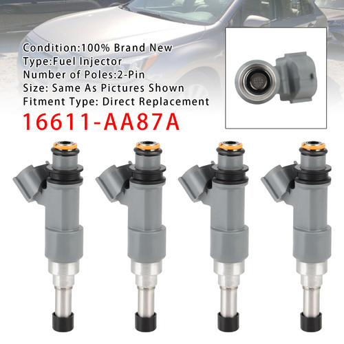 2015-2017 Subaru Legacy 2.5L H4 4Pcs Fuel Injector 16611-AA87A Generic