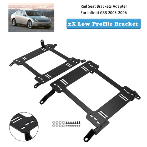 2003-2006 Infiniti G35 2X Low Profile Bracket Rail Seat Brackets Adapter Generic