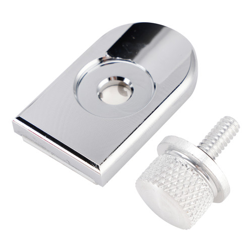 1996-2023 Touring Softail Dyna Sportster Model 1/4-20 Knurled Seat Bolt Screw with Plate Silver Generic