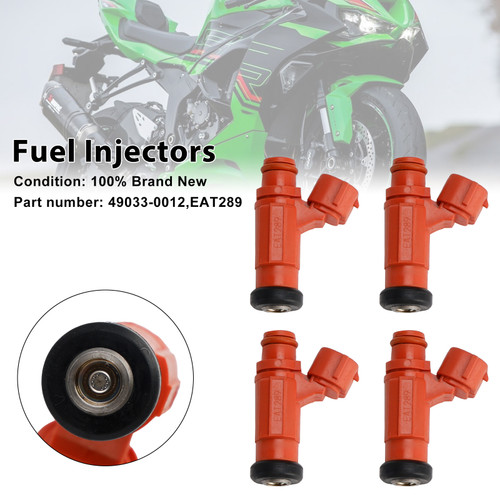 2013-2024 Kawasaki NINJA ZX-6R 4PCS Fuel Injectors 49033-0012 EAT289 Generic