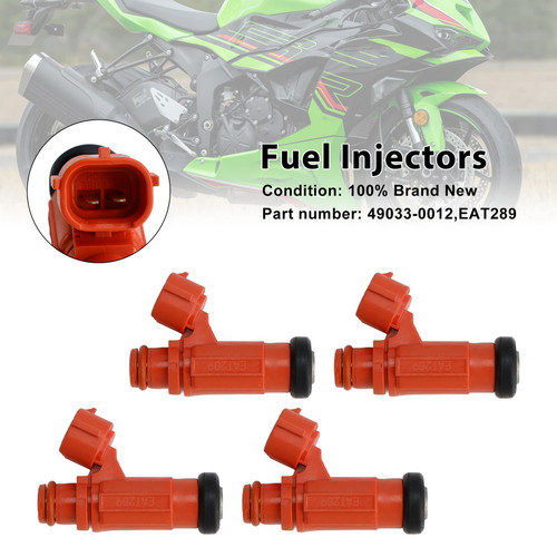 2013-2024 Kawasaki NINJA ZX-6R 4PCS Fuel Injectors 49033-0012 EAT289 Generic