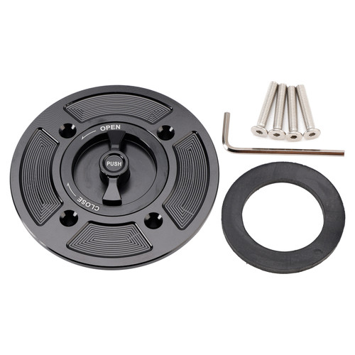 2021-2025 Kawasaki ZX6R ZX10R Quick Release Keyless Fuel Gas Cap 112mm Black Generic