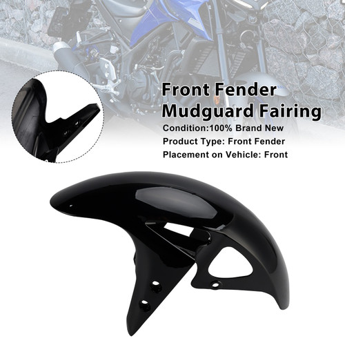 2025-2026 Yamaha YZF-R3/ YZF-R25/ MT-03 Front Fender Mudguard Fairing Black Generic