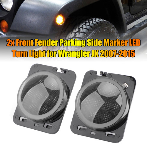 2007-2015 Wrangler JK 2x Front Fender Parking Side Marker LED Turn Light Generic