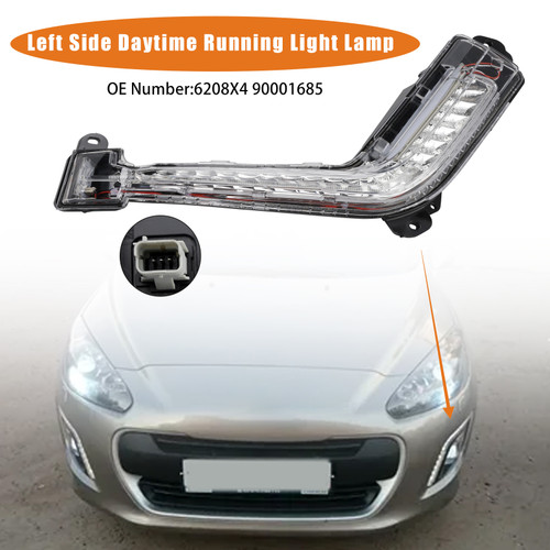 2011-2014 Peugeot 308 Mk1 Hatch Left Side DRL Light Lamp LED Bulbs Generic