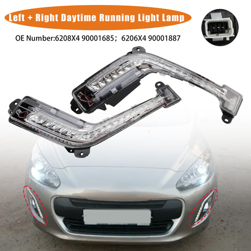 2011-2014 Peugeot 308 Mk1 Hatch Left+Right Side DRL Light Lamp LED Bulbs Generic