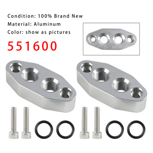 2 Pack Oil Cooler Adapter -6AN ORB Oring In/Out Port Plate LS1 LSX LS3 LS LS2 LS3 551600