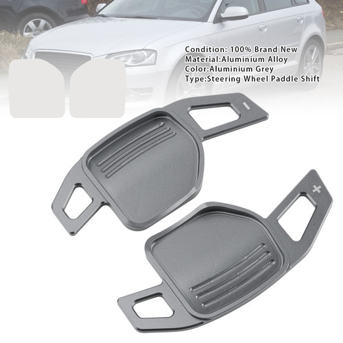 2008-2014 Audi A3 A4 A5 A6 TT Q5 Steering Wheel Paddle Shifter Aluminium Grey Generic