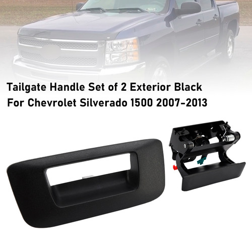 2007-2014 Chevrolet Silverado 1500 2500 3500 Tailgate Handle Set of 2 Exterior Black Generic