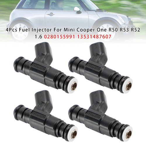 2001-2008 Mini Cooper One R50 R52 R53 4Pcs Fuel Injector 0280155991 13531487607 Generic
