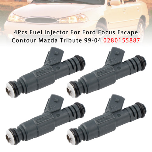 1999-2004 Ford Contour Escape Focus L4 2.0L 4Pcs Fuel Injector 0280155887 Generic