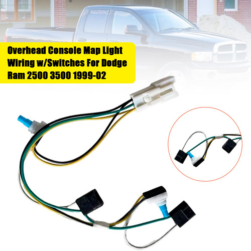 1999-2002 Dodge Ram 1500 2500 3500 5.9L Overhead Console Map Light Wiring w/Switches 5013609AA Generic
