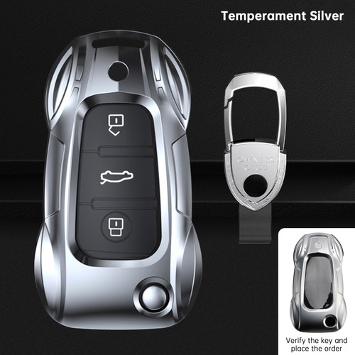 Audi A1 A3 S3 Leather Alloy Zinc Car Key Silvery Case Cover Generic