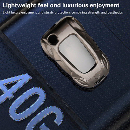 VW Polo Skoda Leather Alloy Zinc Car Key Gray Case Cover Generic