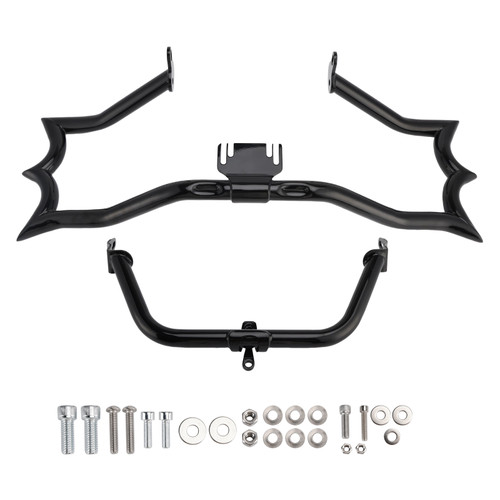 2009-2023 Touring Road King Street Glide Electra Glide Engine Guard Crash Bar&Fairing Bracket Kit Black Generic
