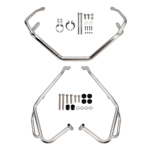 2025 Honda X-Adv 750 Upper + Lower Engine Guard Frame Crash Bar Kit Silver Generic