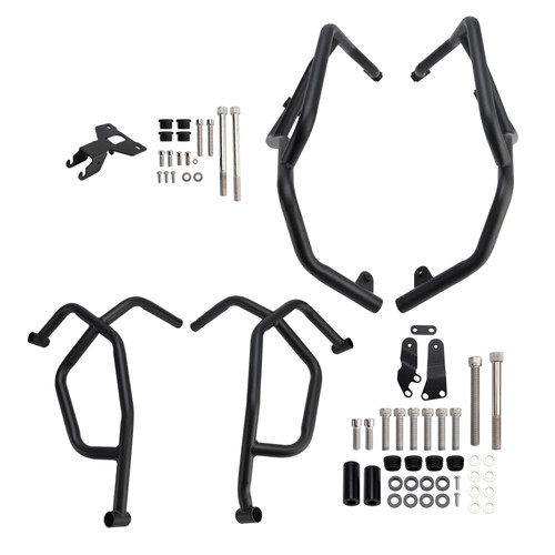 2021-2025 Yamaha Tracer 7 Upper + Lower Engine Guard Frame Crash Bar Kit Black Generic