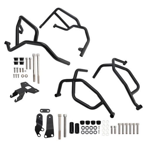 2021-2025 Yamaha Tracer 7 Upper + Lower Engine Guard Frame Crash Bar Kit Black Generic